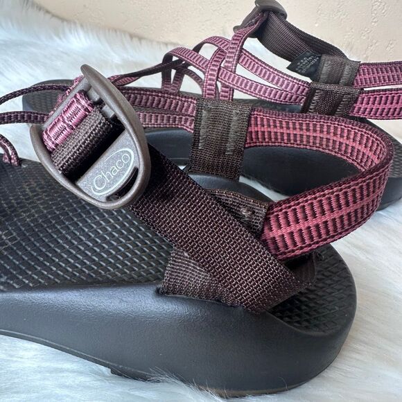 Chaco Z/Cloud X Women's Strappy Sport Comfort Sandals Brown/Pink Size 10 - Picture 7 of 10